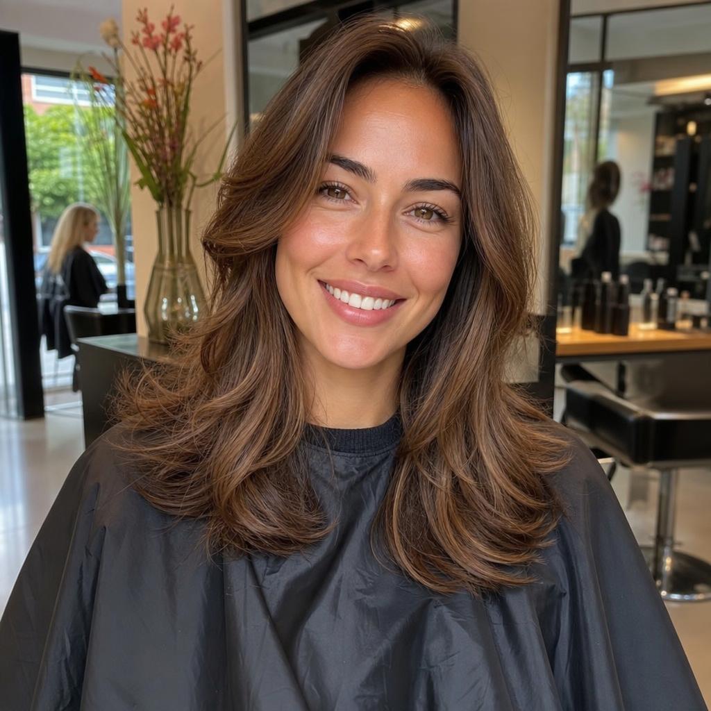 Lange balayage golven op een Yensi Style model
